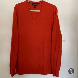 Banana Republic Orange V-Neck Sweater-XL